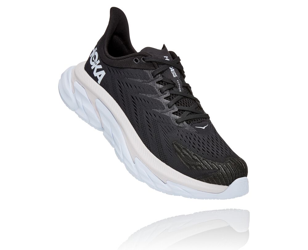 Hoka One One Clifton Edge Löparskor Herr Svarta/Vita - SE-2508371